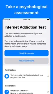 internet addiction test iphone screenshot 1