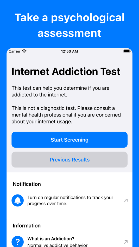 #1. Internet Addiction Test (iOS) 来自: Inquiry Health LLC