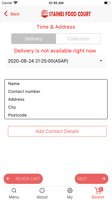 Staines Food Court App Screenshot
