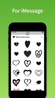black hearts stickers & emoji iphone screenshot 3