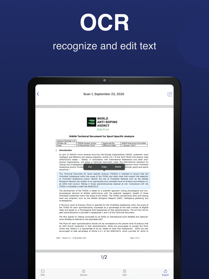 Scanner-App Scan Text and Notes