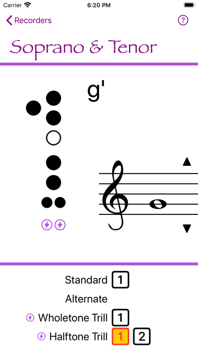 Recorder Fingering Screenshot
