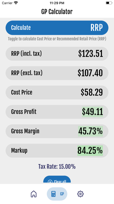 ieRetail Calculator Screenshot