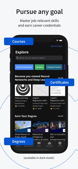 Coursera: Learn new skills app screenshot