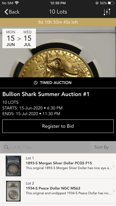 Bullion Shark Auctions Screenshot
