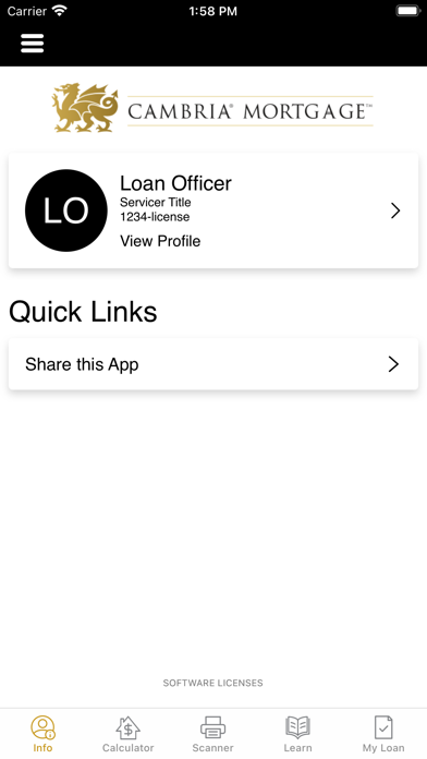 Cambria Mortgage Mobile App Screenshot