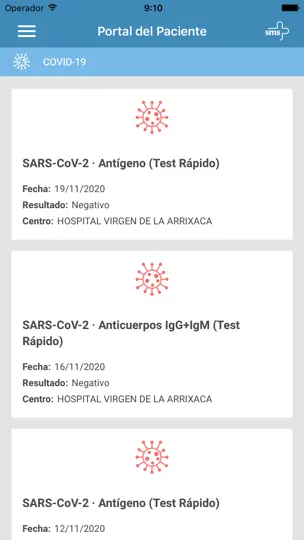 Captura de pantalla de Portal Del Paciente en iPhone 6