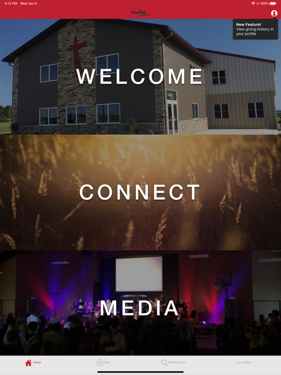 Central Church of Carroll iPad screenshot 1 - Lifestyle app