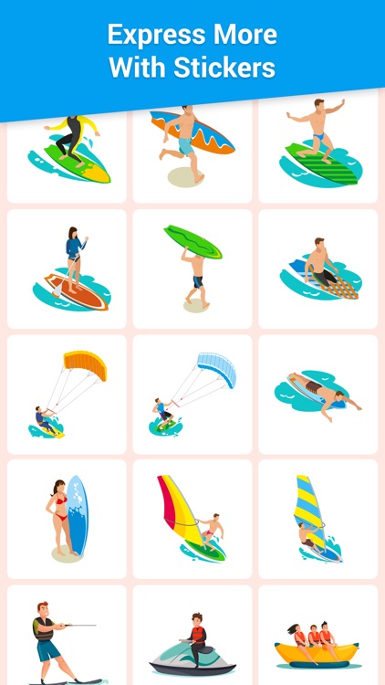 Beach Surfing Stickers Pack