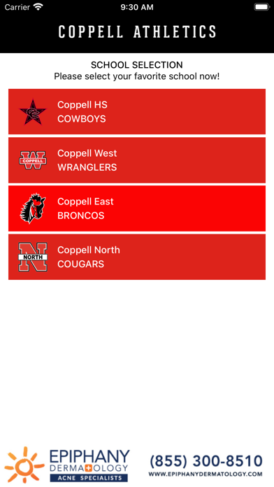 Coppell ISD Athletics Screenshot