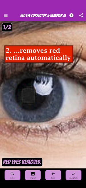 ‎Red Eye Corrector & Remover AI Screenshot