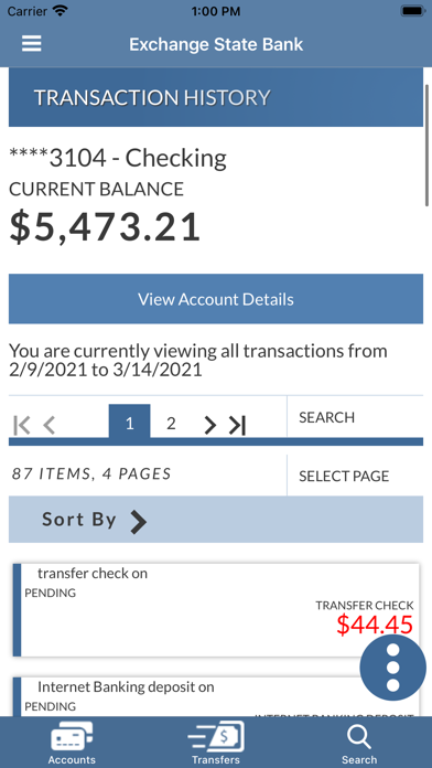 Exchange State Bank IA Screenshot