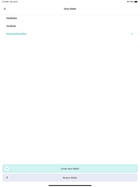 Oxen Wallet (Rangeproof) iPad screenshot