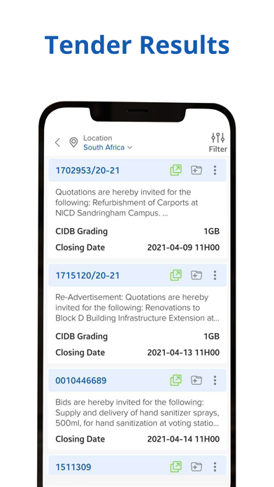 Online Tenders Screenshot