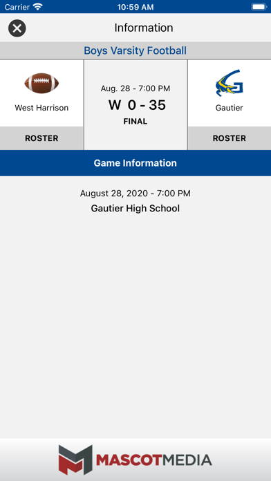 Pascagoula Gautier Athletics Screenshot