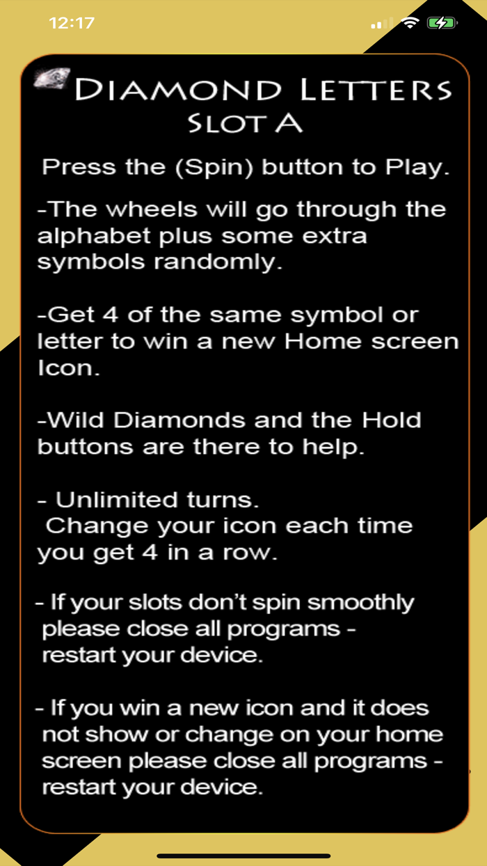 Diamond Letters Slot A