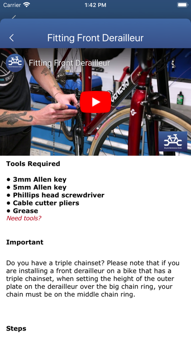 Bicycle Maintenance Guide Screenshot