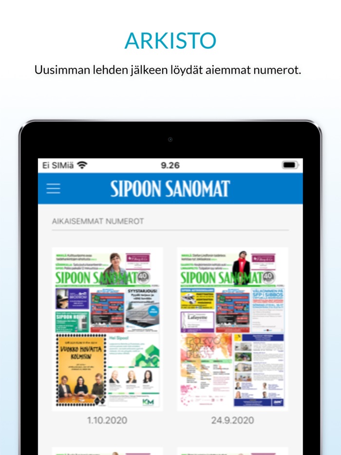 Sipoon Sanomat päivän lehti