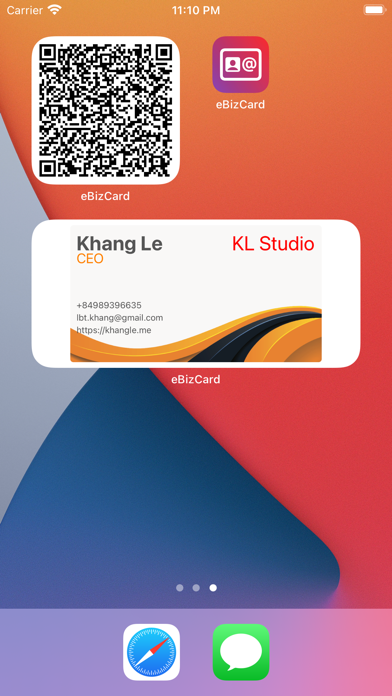 Contactless Business Card Screenshot