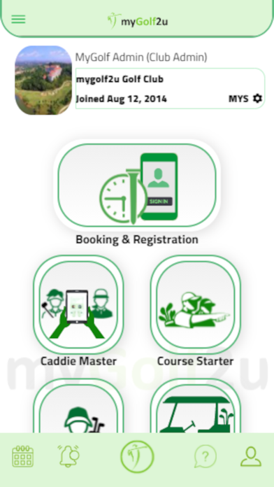 myGolf2u Club App Screenshot