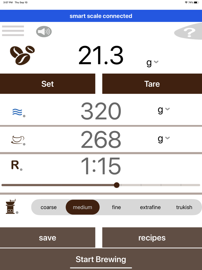 Pour Over Coffee scale