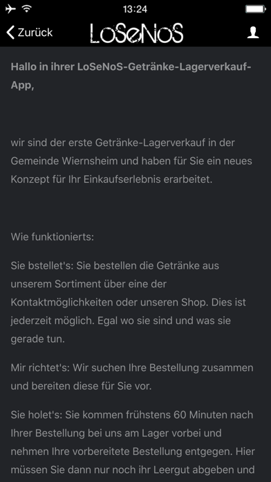 LoSeNoS Getränke Lagerverkauf Screenshot