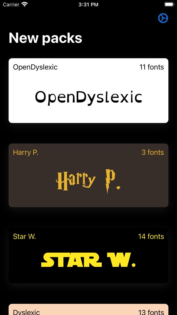 Fontpacks  Curated font style