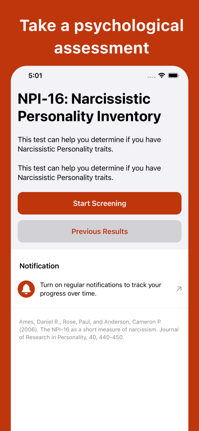 Narcissistic Personality Test