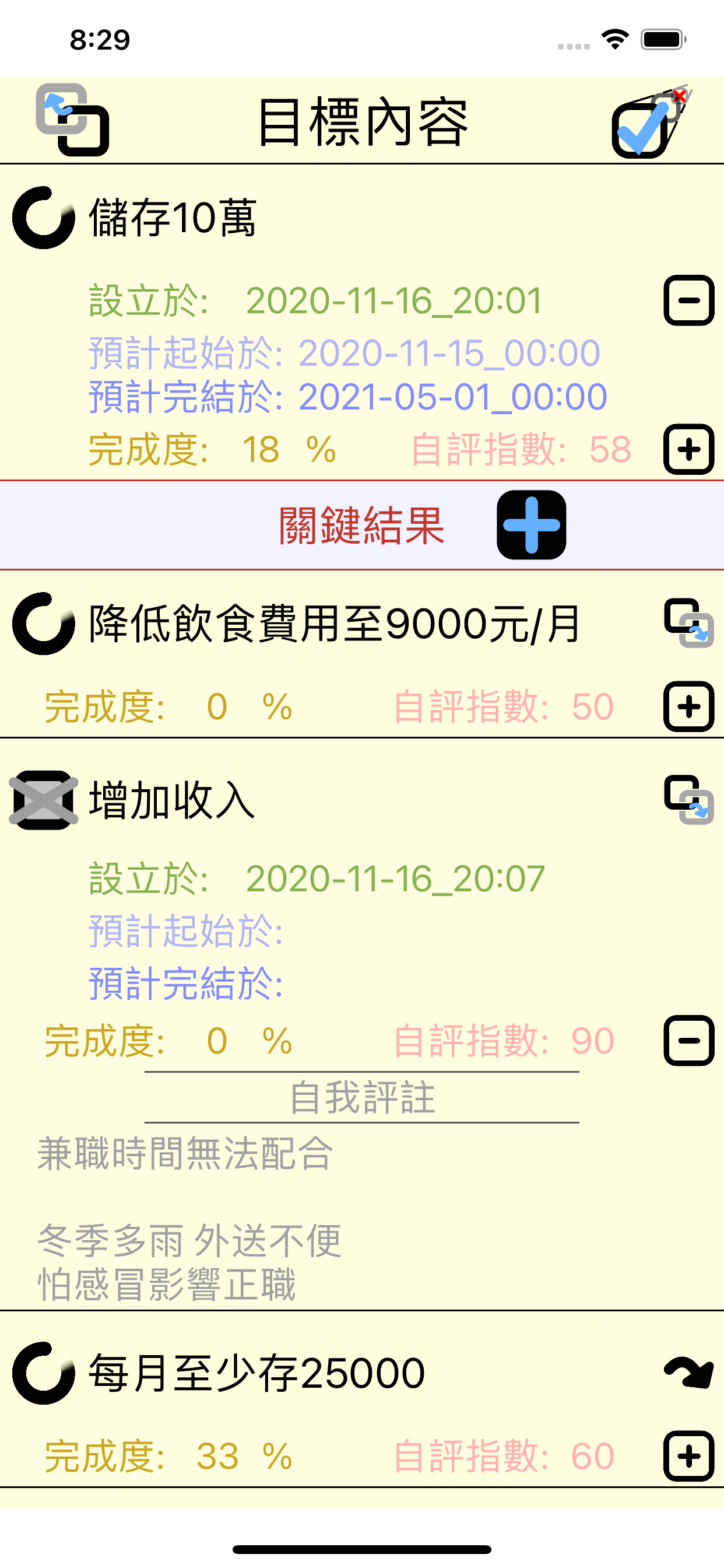 個人OKR-進化確認清單