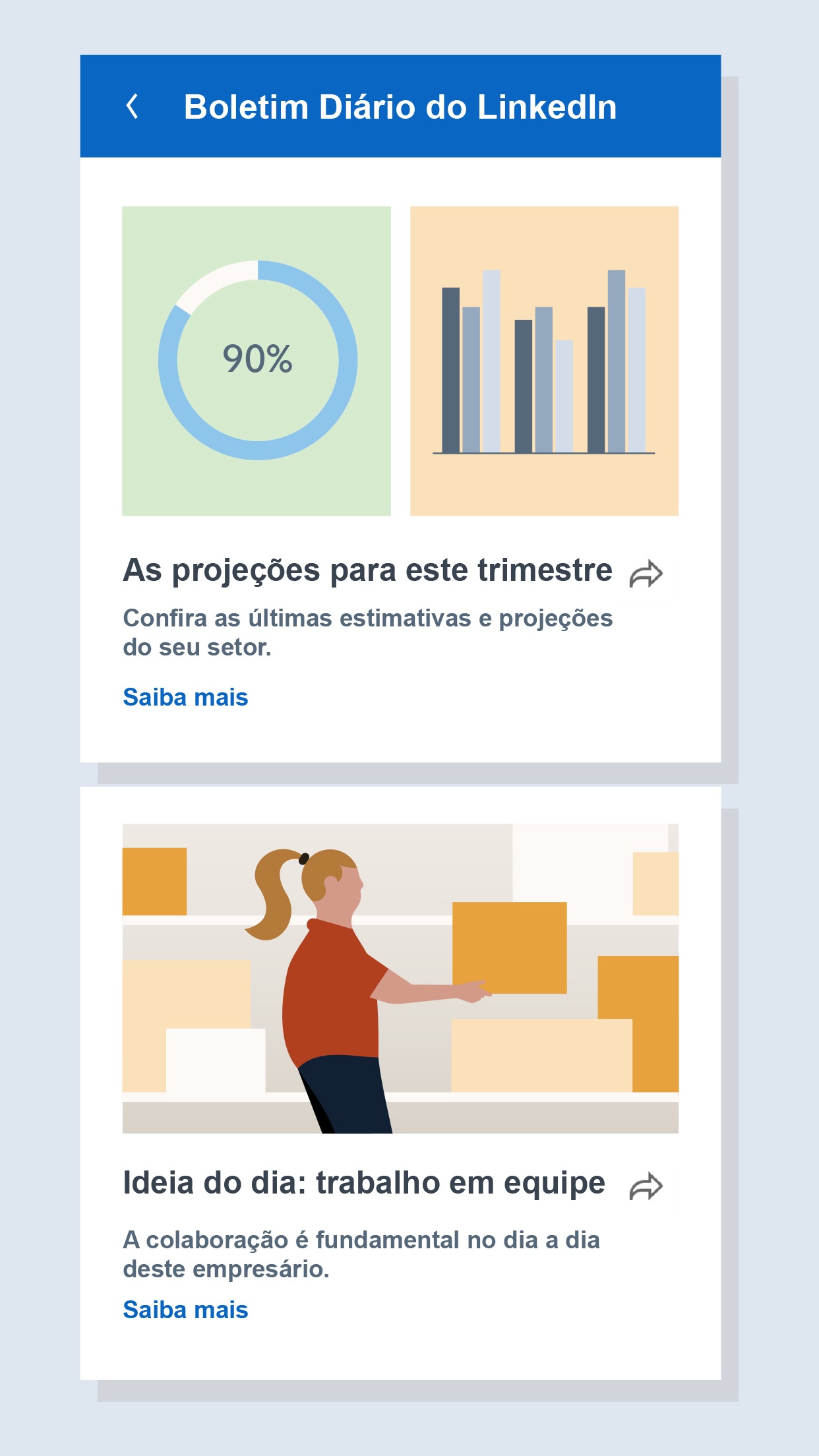 Screenshot do app LinkedIn