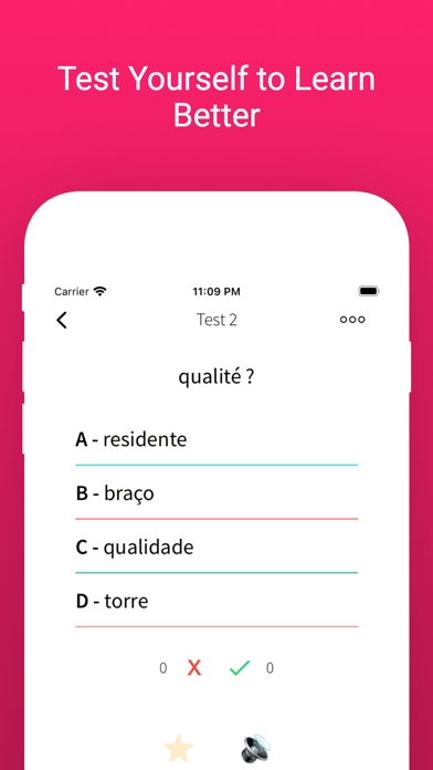 Learn Portuguese French Words Screenshot