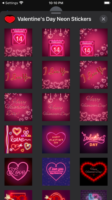 Valentines Day Neon Stickers Screenshot