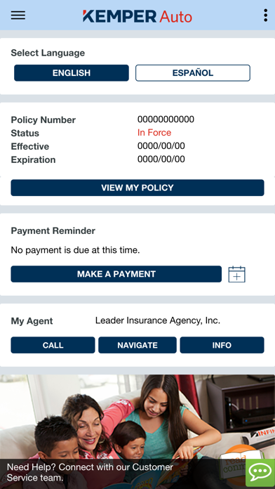 Kemper Auto Insurance Screenshot