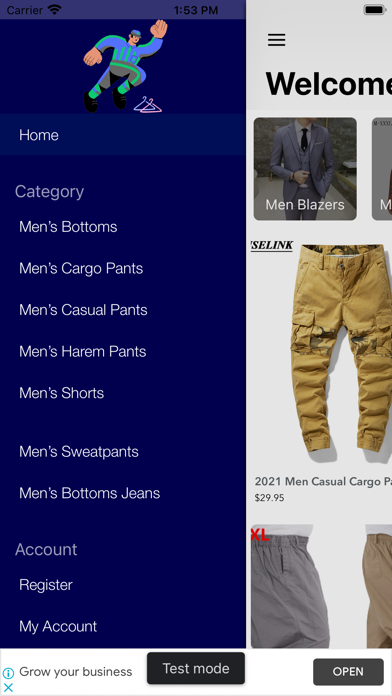 Men Bottom Pants Shop Screenshot