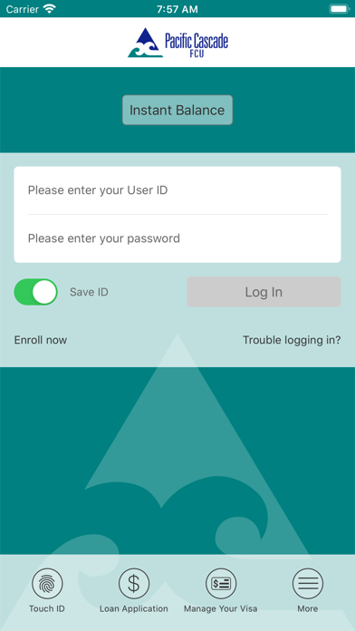 Pacific Cascade Mobile Banking Screenshot