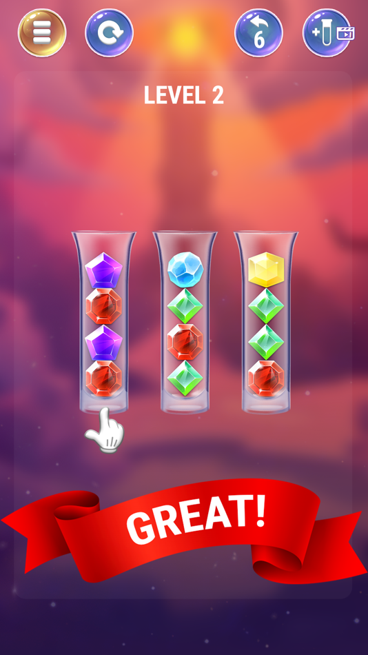 #3. Gem Sort IQ Ball Color Puzzle (iOS) By: DONSON TECH CO.,LTD