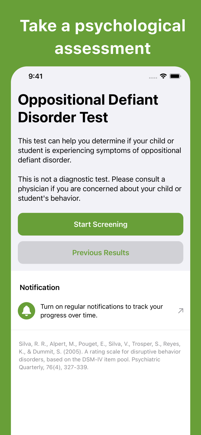Oppositional Defiant D. Test