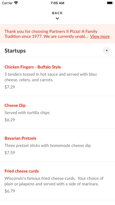 Partner's II Pizza Screenshot