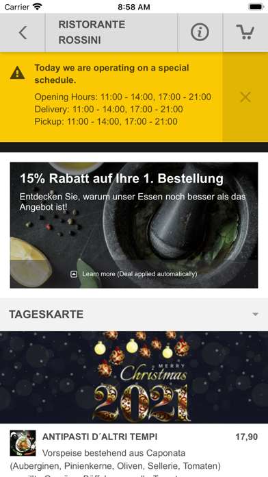 Ristorante Rossini Screenshot 3 - AppWisp.com Ristorante Rossini Screenshot 3 - AppWisp.com