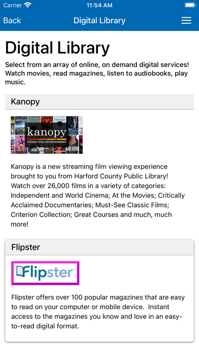 Harford County Public Library Screenshot
