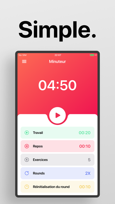 Screenshot #1 pour Interval Timer □ HIIT Timer