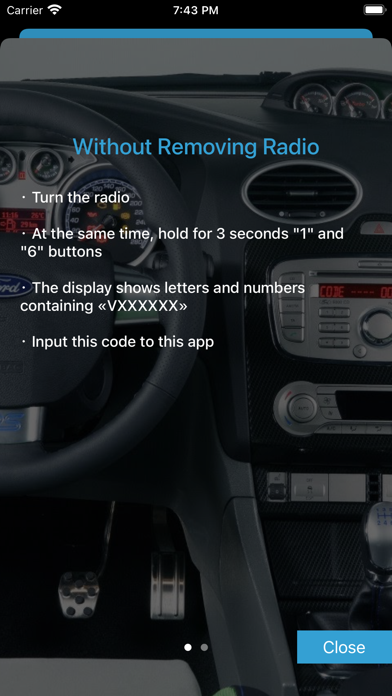 Radio Code for Ford V Serial Screenshot