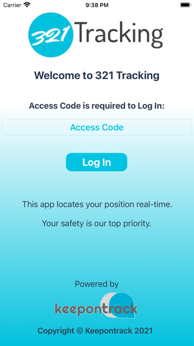 321 Tracking Screenshot