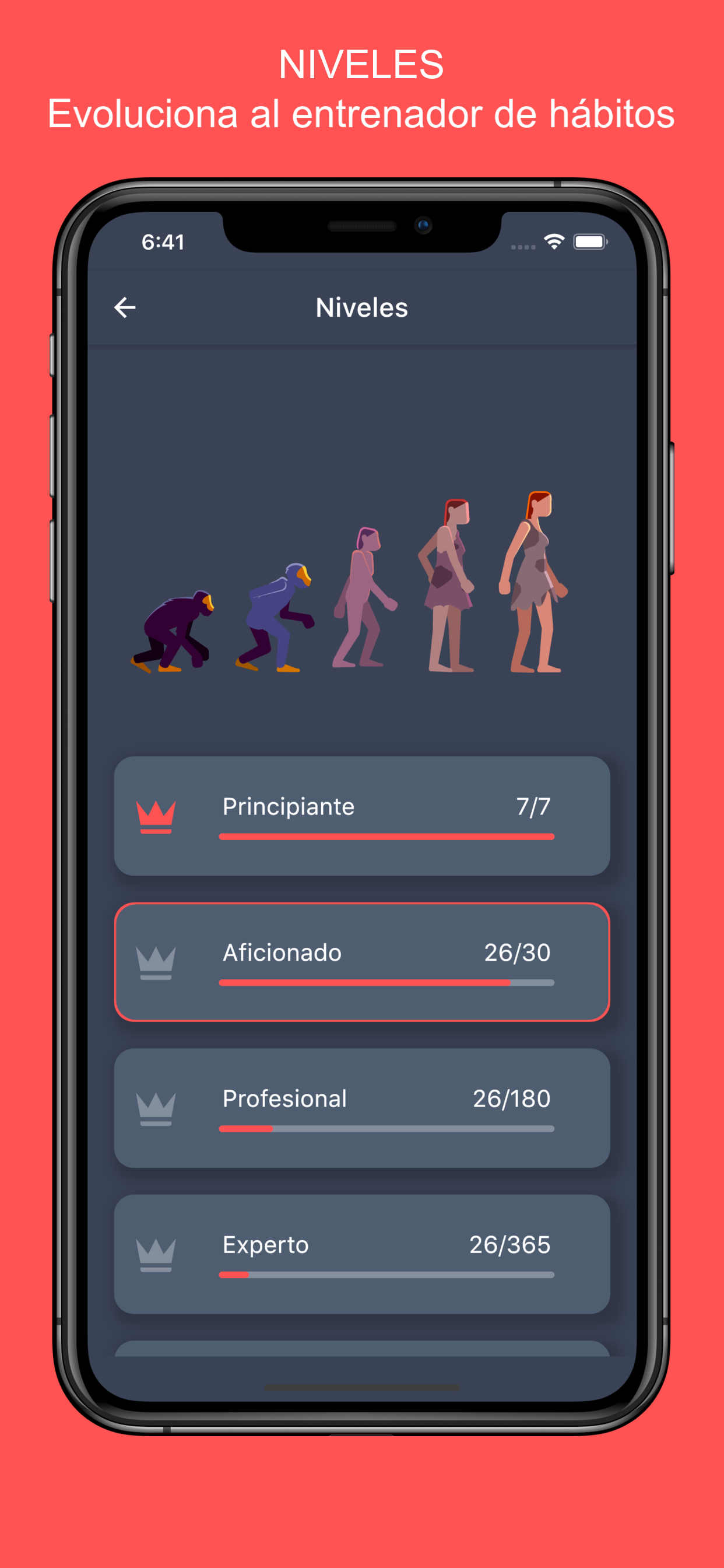 Entrenador de hábitos y rachas
