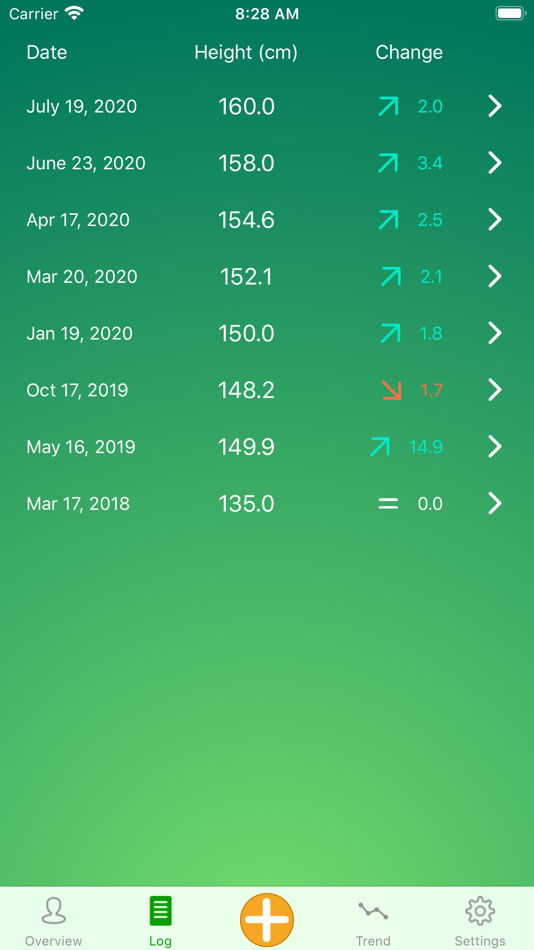 #2. Height Tracker-Growth Chart (macOS) Podle: APPS BAY LIMITED