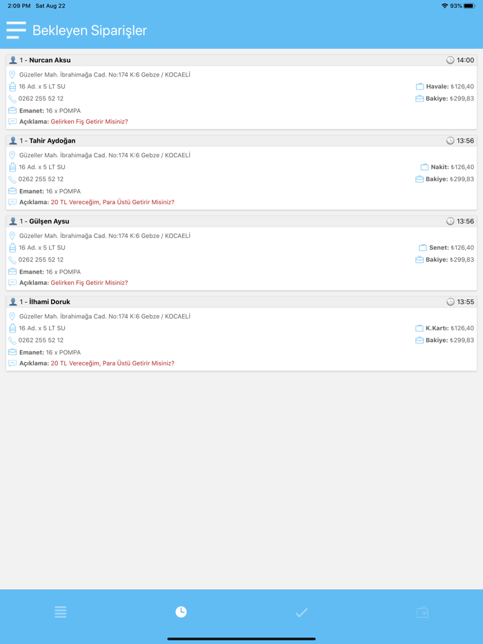 Aybit Tüp Su Araç Uygulaması