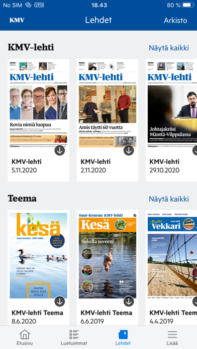 KMV-lehti Screenshot