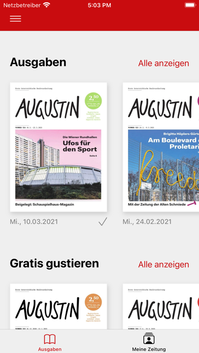 AUGUSTIN ePaper Screenshot