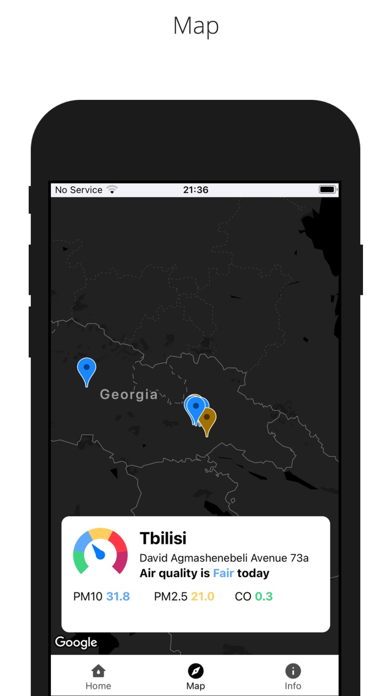 Georgian Air Quality Screenshot