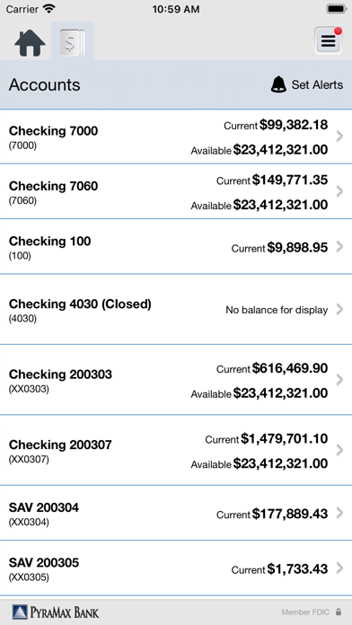 PyraMax Bank Business Banking Screenshot